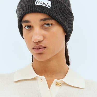 Ganni Women Rib Beanie Hat