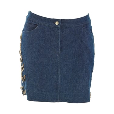 Dior Denim Logo Charm Skirt