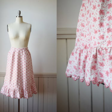 Victorian-Style Flannel Calico Petticoat | M 