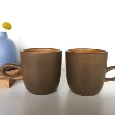 Vintage Heath Ceramics Studio Mug in Apricot and Nutmeg, Edith Heath Coffee Cups, Modernist Ceramics From Sausalito, 3 available 
