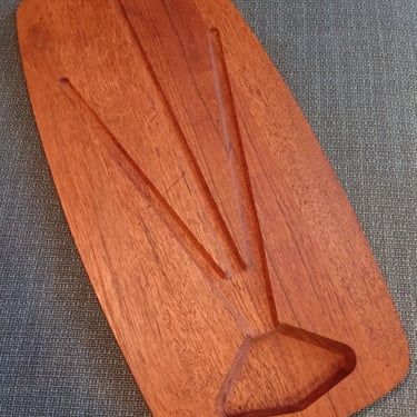 Danish Teak Carving Board Meat Serving Tray | 1970s Denmark DKF Lundtofte 