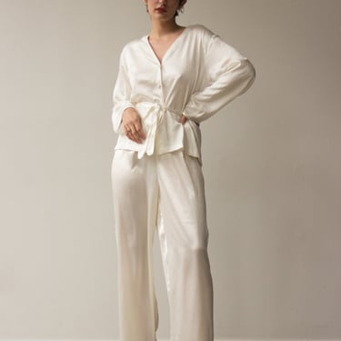 1990s Victoria's Secret Satin Jacquard Pajamas 