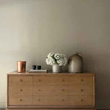 Blonde oak credenza