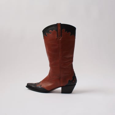 Vintage Leather Western Boots - 42