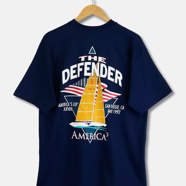 Vintage 1992 America's Cup XVIII Defense For The United States T Shirt Sz L, XL