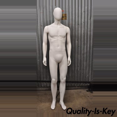 Male Fiberglass White Matte Finish Full Body Display Mannequin by Almax (B)