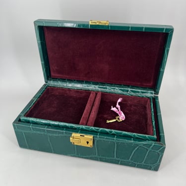 Vintage Green & Burgundy Jewelry Box 