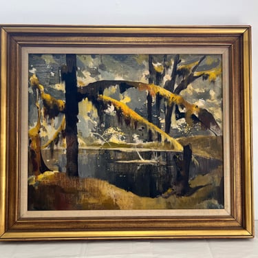 Free Shipping Within Continental US - Vintage Mid Century Modern Oil Painting 