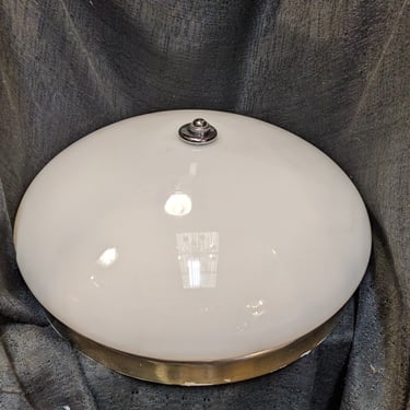 Vintage Flush Mount Light with Milk Glass Shade AS IS