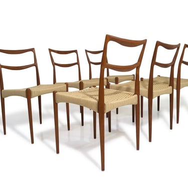 Set of 6 Mid-century Danish Dining Chairs by H.W. Klein for Bramin, Denmark - Restored