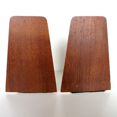 Mid Century Modern Teak Bookends, Pair of Danish Modern Stylish Wooden Bookends 