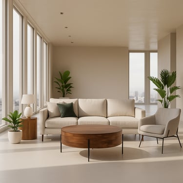 Rayburn SOLID MANGO 38&quot; Urban Drum Coffee Table in Walnut Brown FFW-1011