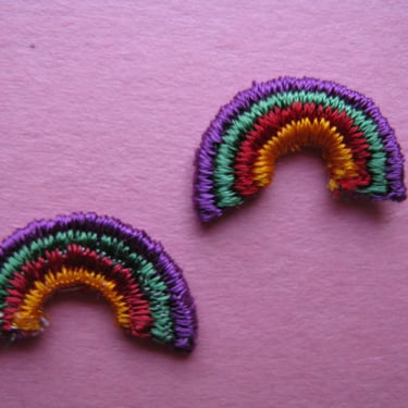 rainbow Pride patch vintage appliqué trim mini ROYGBIV 