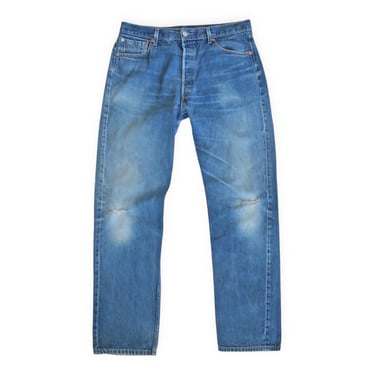 vintage levis denim / vintage Levis 501 / Y2K Levis 501 distressed ripped knee straight leg denim jeans 34 