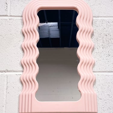 Blush Pink Wavy Wave Mirror