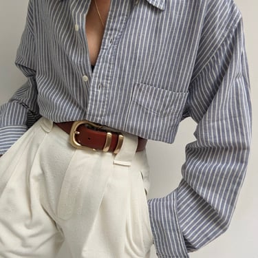 Vintage Ocean Striped Linen Shirt