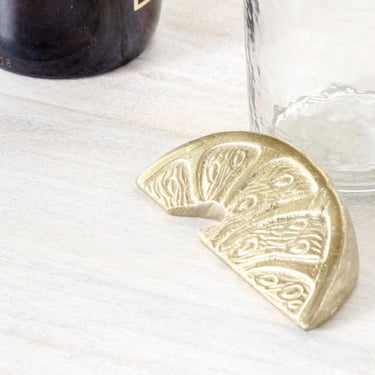 Gold Lime Wedge Bottle Opener, cute barware, martini bar decor, bar cart decor, gifts for her, hostess gift, lime decor, 