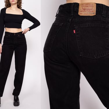 Vintage Levi's 550 Black Denim Jeans - 30" Waist | 80s 90s Made In USA Relaxed Fit Tapered Leg Mom Jeans 