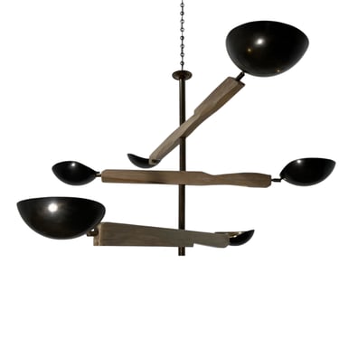 Limited Edition Wood and Brass Element &quot;Channing&quot; Chandelier