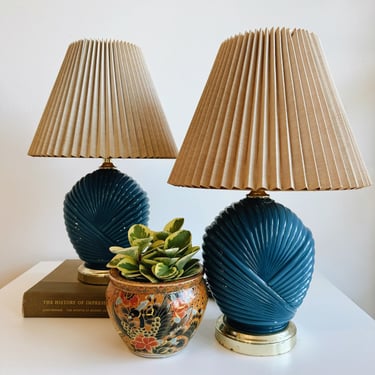 Pair of Blue Table Lamps