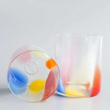 Bow Glass: Splash Cup in Rainbow