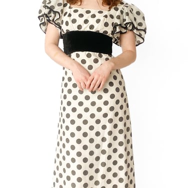 1960s Black & White Polka Dot Dress, sz. S