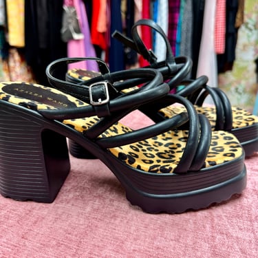 Leopard Print Wedge Heels