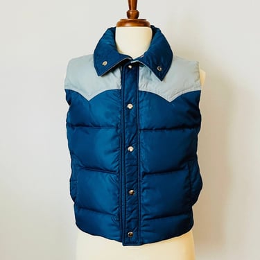 Vintage Puffer Vest / Fashioned Sportswear / Blue / Navy / Unisex / Outdoor / 1980s / FREE SHIPPING 