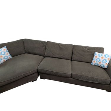 Green 2pc Room & Board Cuddler Sectional