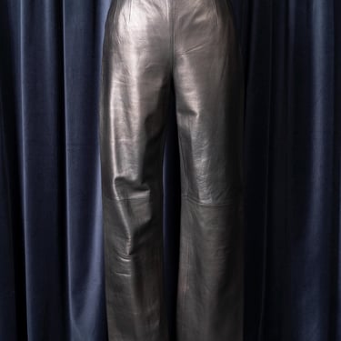 Mid-Rise Black Leather Pants by Alex Garfield Of Garfield & Marks Leather Pants - 90s Y2K 