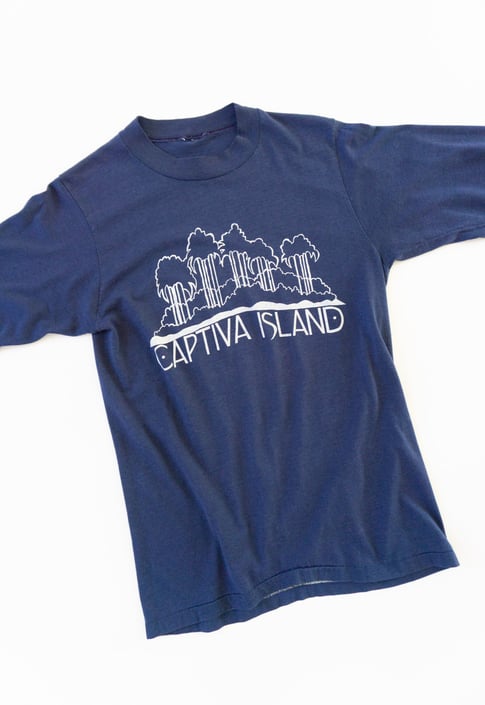 Vintage Navy Long Sleeved Captiva Island T-shirt