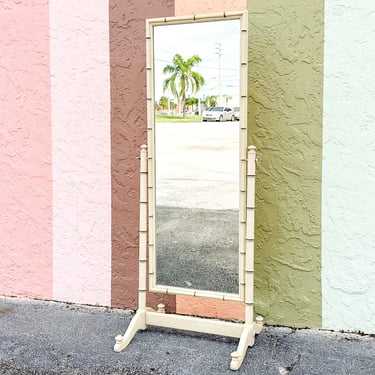 Thomasville Faux Bamboo Cheval Mirror