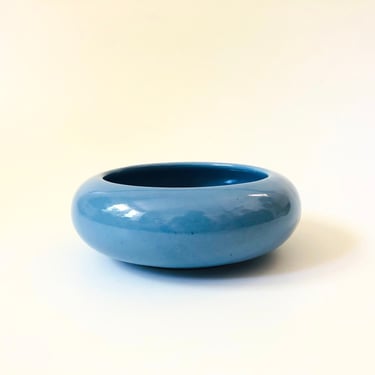 80s Blue Ceramic Circular Tray 