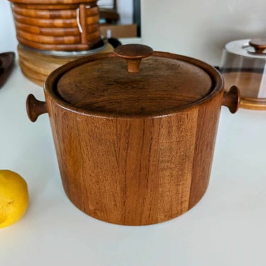 1960's Danish Staved Teak Ice Bucket by Digsmed 