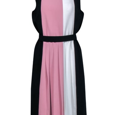 Kate Spade - Black Sleeveless Work Dress w/ Pink & Cream Middle Sz 12