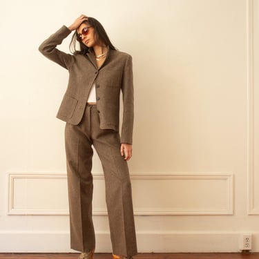 1990s does 1970s Heather Tweed Wool Suit 