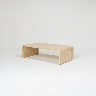 TABLE BASSE &quot;U&quot; EN TRAVERTIN, 1970s