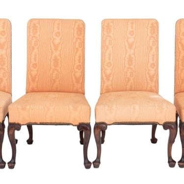 George II Style Mahogany Dining Chairs, 4