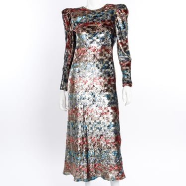 Metallic Silk Velvet Dress