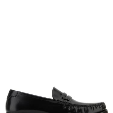Saint Laurent Woman Black Leather Loafers