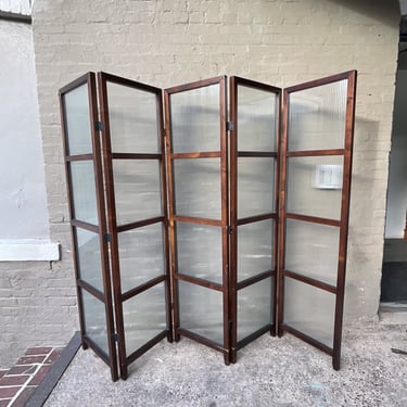 5 Panel Reeded Glass Screen