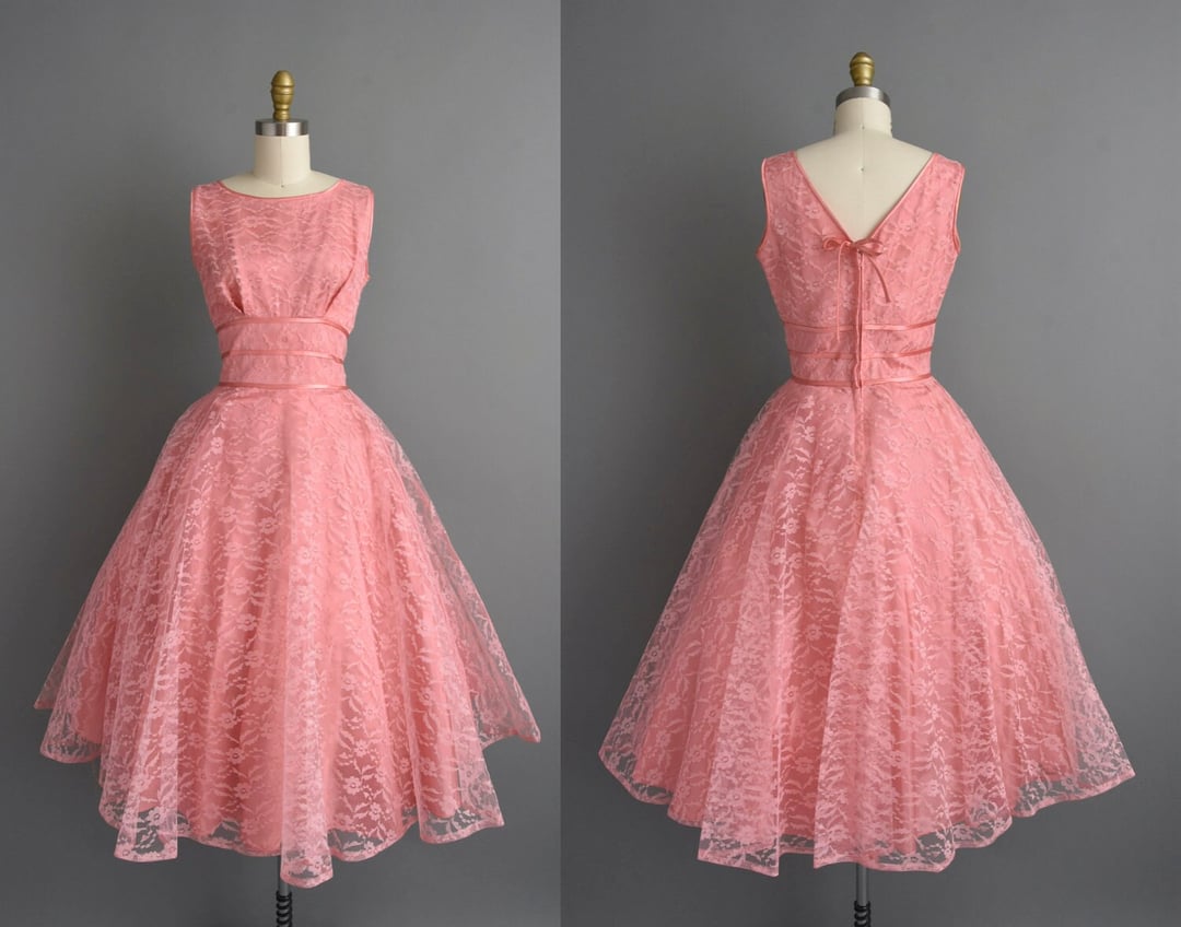Ligero pero elegante  Vintage dresses, 1950 vintage dresses, Lace dress  vintage