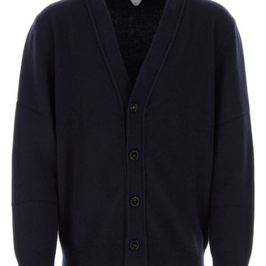 Bottega Veneta Men Navy Blue Cashmere Cardigan