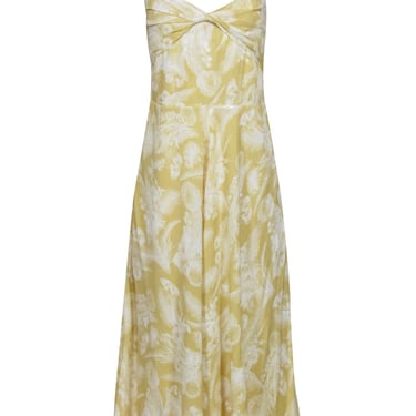 Vince - Yellow &amp; White Floral Print Sleeveless Maxi Dress Sz XS