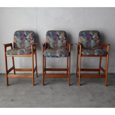 Set of 3 Mid Century Danish Teak Stools 