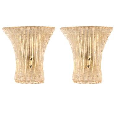 Set of 2 Gold Murano glass wall lamps, Made in Italy wall sconces 