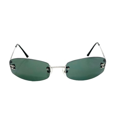 Chanel Turquoise Mini Oval Sunglasses