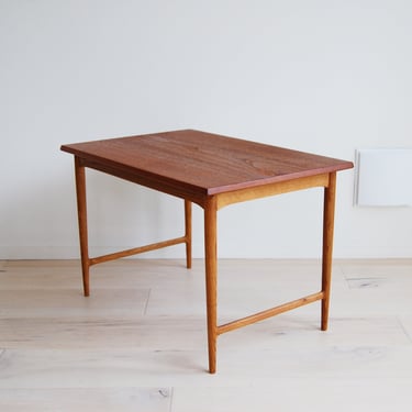 Danish Modern Teak and Oak Rectangle Side Table Marius Made in Denmark 