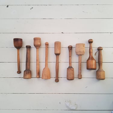 Vintage Kitchen Masher Wood Pestle Rolling Pin Antique Kitchen Primitives Sold Separately 