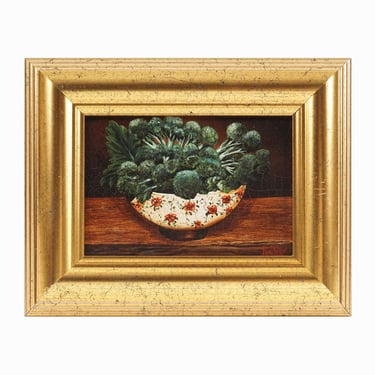 Paul Stead Oil Painting on Canvas Still Life Broccoli 
